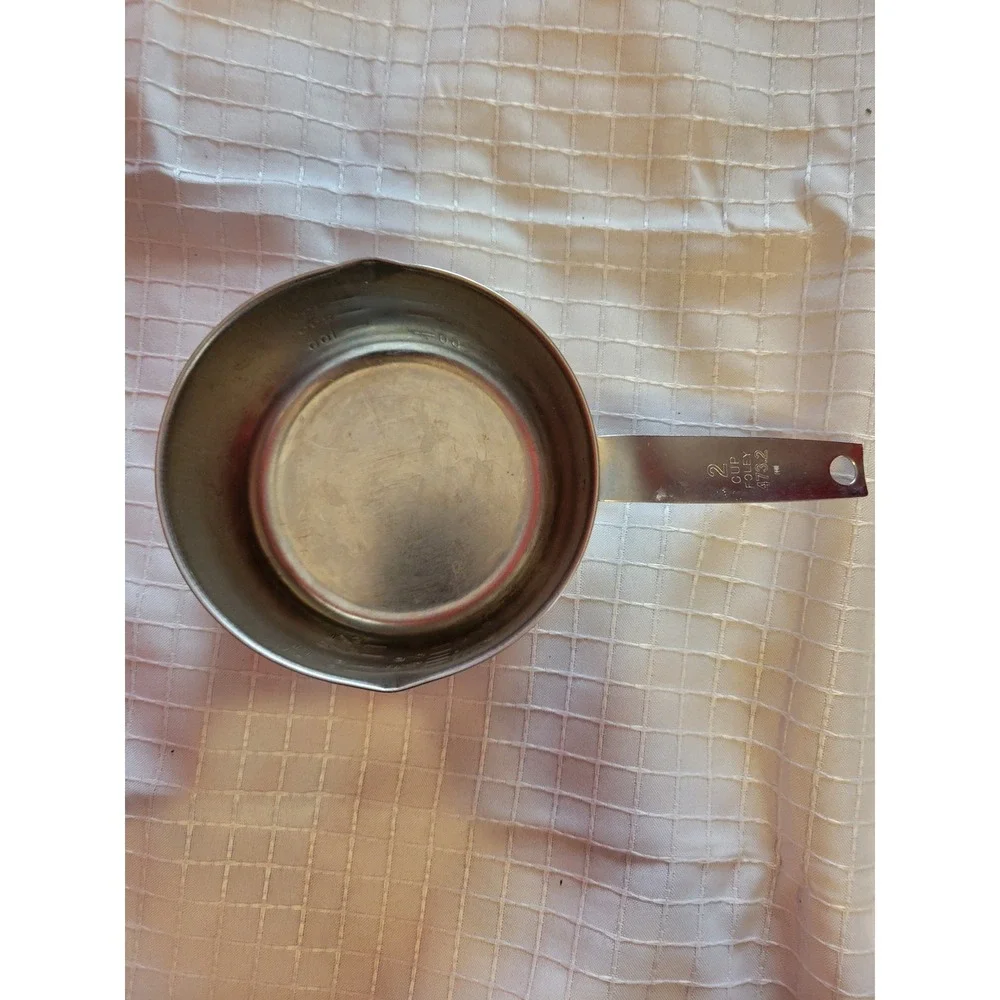 Vintage Foley Stainless Steel 2 Cup Measuring Cup Dual Pour Spout 473.2ml ML